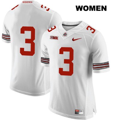 Women's NCAA Ohio State Buckeyes Damon Arnette #3 College Stitched No Name Authentic Nike White Football Jersey MC20N70HH